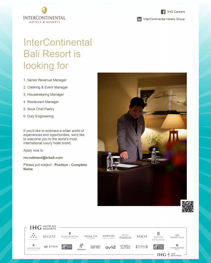 info loker dari Intercontinental Hotel & Resots untuk kualifikasi dan persyaratan yuk cek postingan di atas Sobat Perinaker.
